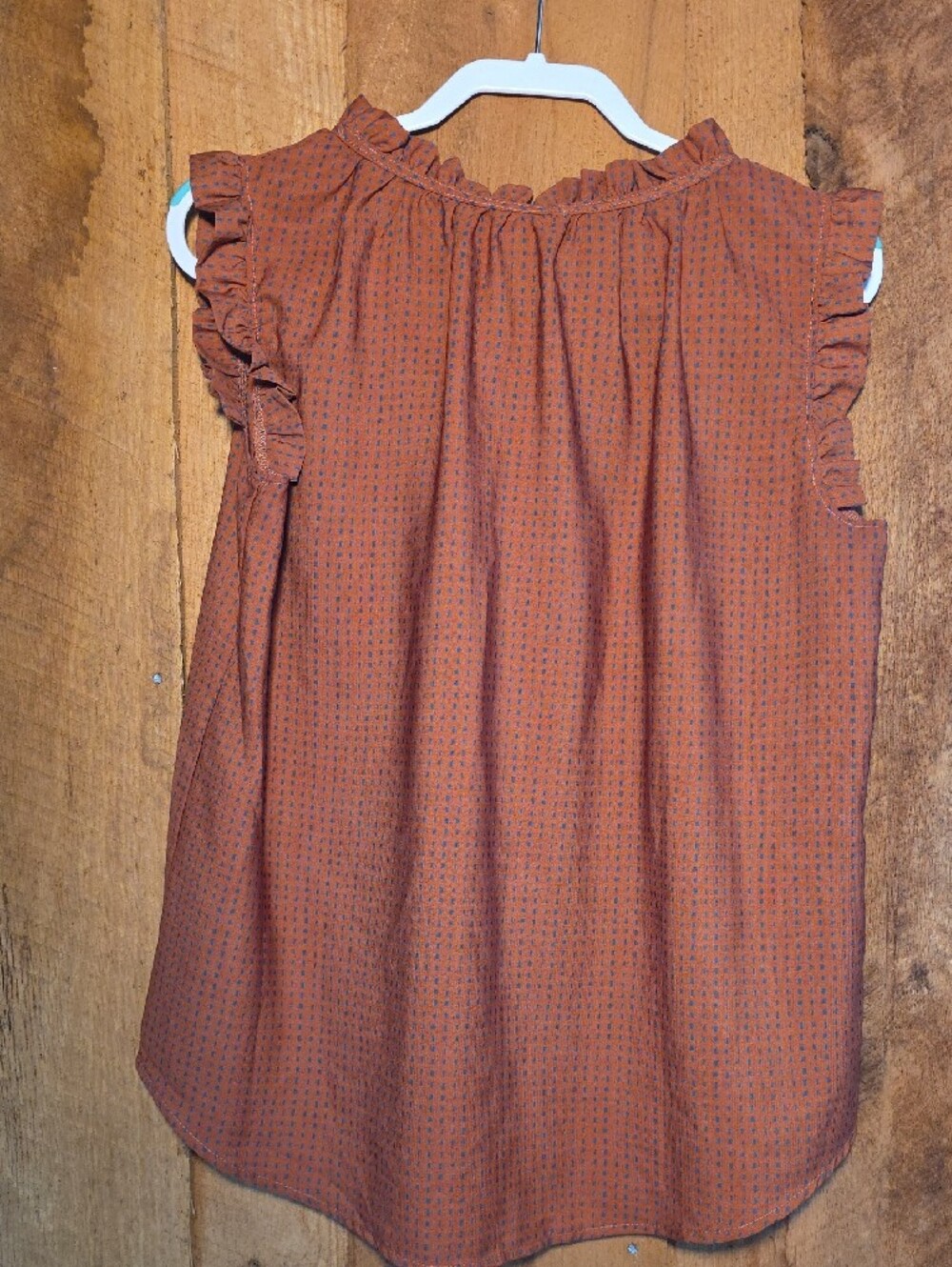 Rust Ruffle-Sleeve Sleeveless Camisole - Picture 2 of 6